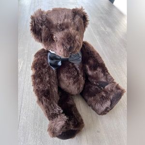 Vermont Teddy Bear Chocolate Brown 15” Classic Tuxedo Bow Tie Bear